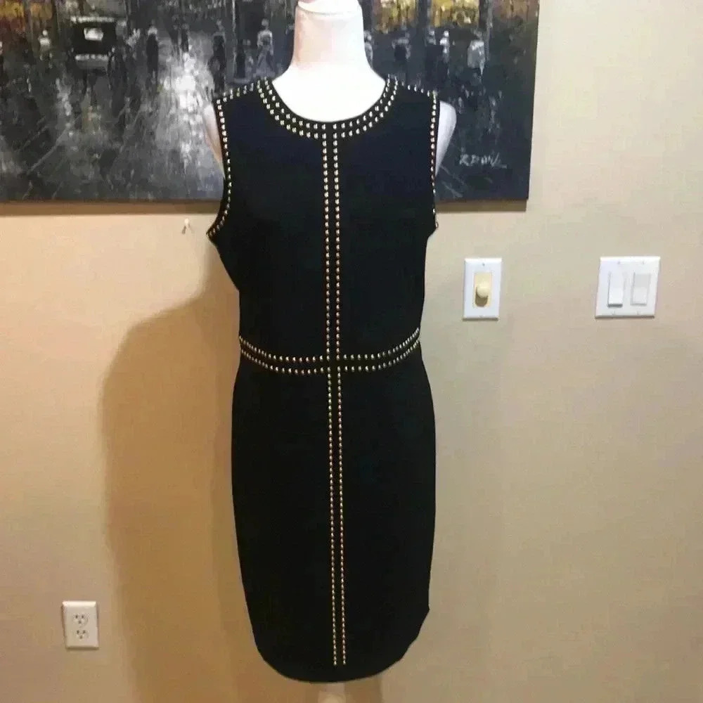 Elegant Black Studded Dress